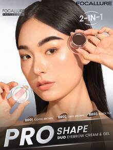 FOCALLURE 2.5g+2.5g 彩色眉彩膏 + 透明眉蠟 2合1，眉毛填補與塑形，高顯色、持久且防暈染，豐盈增強，質地絲滑不結塊，防水防汗 - BR02# DARK BROWN - 查看 9