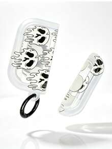 1pc Graffiti Skull Design Protective Case Compatible With Airpods Pro 3, Pro 2, 3, 4 - White - View 6