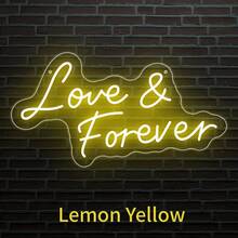 Letrero de Neón LED Love & Forever de 12 Colores, Luz de Neón Acrílica con Cita Romántica Ajustable, Lámpara Decorativa Colgante de Pared Alimentada por USB para Dormitorio, Boda, Fiesta, Aniversario, Bar, Cafetería, Decoración Ideal para el Dulce Hogar y Regalo de Festival para Amantes & Decoración Interior - Amor y para siempre - Ver 10