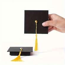 1pc Black Graduation Cap Box, Doctor Hat Shaped Gift Box, Suitable For Graduation Party, Graduation Gift, Perfect For Ceremony Decoration, Graduation Party Decoration, Suitable For Classmates, Teachers Holiday Gift - B-Black - View 5