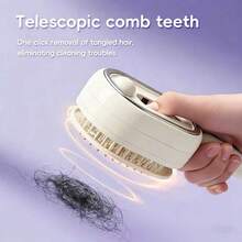 USB Rechargeable Steam Comb, Essential Oil Hair Care, Smooth Frizz, Anti-Static Volumizing Hair Styling Tool, 300mAh - Mauve Purple - View 5