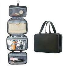 1 Stück Hängende Kosmetiktasche, Wasserdichter Faltbarer Kosmetik-Organizer für Reisen und Outdoor-Nutzung - Übersicht 10