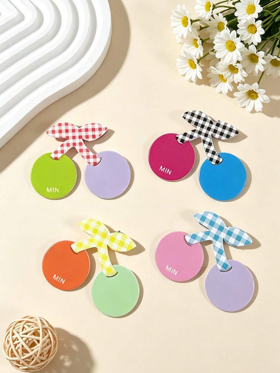 4pcs Spliced Cute Cherry Hair Clip For Girls, Mixed Fruit Edge Clip, Sweet And Fresh Fruit Hair Accessory (Color Random) - Multicolor - View 1