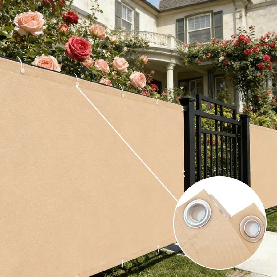 1 buah Layar Pagar Privasi Kain Oxford Luar Ruangan, Kain Layar Privasi Balkon, Lubang Logam di Sekeliling Tepi untuk Pemasangan Mudah dengan Pengikat Kabel Termasuk, Perlindungan Matahari, Naungan, Perisai Privasi, Anti-Mengintip, Cocok untuk Balkon Luar Ruangan, Teras, Pagar, Perlindungan Pagar Pengaman, Semua Musim