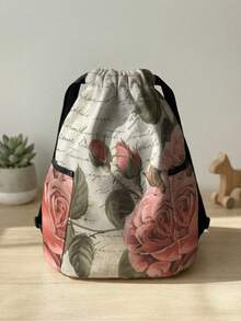 1pc Drawstring Backpack, Multi-Scenario Universal, Extra Large Capacity, Ultra-Lightweight & Portable, Durable, High Aesthetic, Foldable Storage Bag, Flower, Butterfly, Soccer Pattern Drawstring Fitness Sports Backpack, Dust-Proof Storage, Suitable For Outdoor Travel, Fitness, Daily Commute And School Use - Multicolor - View 13