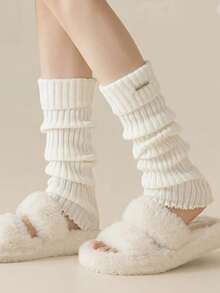 Calentadores de piernas de moda, cálidos, acanalados y plisados para otoño/invierno - Multicolor - Ver 8