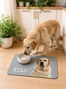 1PC Personalized Pet Food Mat, Custom Dog Or Cat Photo&Name Placemat,Feeding Mat, Cute New Puppy Gift,Pet Bowl Mat For Food & Water,Perfect Gift For Birthday, Anniversary, Valentine's Day, Christmas - Multicolor - View 4