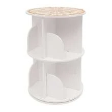 YUNRUX 2-Tier 360° Rotating Bookshelf, Bookcase, Book Display Shelf, Bracket, Storage Shelf - 白色 - 查看 6
