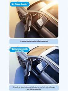 1pc Car Sun Shade - Protect Your Car Interior From Summer Sunlight - Windshield Protection And Sunshade Accessory - Multicolor - View 7