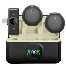 Trådlös lavalier-mikrofon för iPhone, brusreducerande mini clip-on-mikrofon, lämplig för videoinspelning, livestreaming, intervju, sång, podcast och innehållsskapande. Batterikapacitet: (batterihållare: 400mAh, mikrofon: 80mAh) - Visa 17