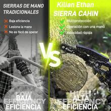 Kiln Ethan 8-Inch Cordless Mini Chainsaw With 2 Batteries And Complete Garden Pruning Kit - Green - View 2