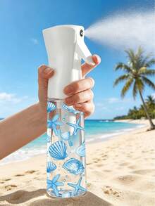 海星與貝殼圖案透明 PET 可重複填充旅行噴霧瓶－多用途細霧噴霧瓶，適用於旅行、出差、卸妝液分裝；可重複使用且具備連續噴霧功能，廣泛用於髮型造型、清潔、植物護理與臉部保濕 - 彩色 - 查看 2