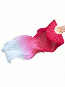2/1pc Extra Long Flowing Silk Fan, Three-Color Gradient Design. This Double-Sided Silk Fan Is Perfect For Dance Performances, Holiday Parties, Sports Props, And Can Also Be Used As A Traditional Chinese Fan For Dance Activities. An Excellent Mother's Day Gift. - Multiple Styles - View 22