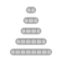 2-5pcs NNBILI 1/3/5/7-Hole Silicone USB Cable Organizer, Self-Adhesive Cable Management Clips For Mouse, Keyboard, Earphones - 5 Gray Clips - View 6