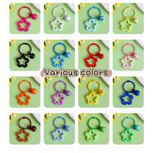2/4/6 Mixed Color Star Bell Keychain, DIY Cute Candy Color Bag, Keychain Accessories Pendant, Handmade Perler Bead Accessories, Multiple Colors Available - View 3