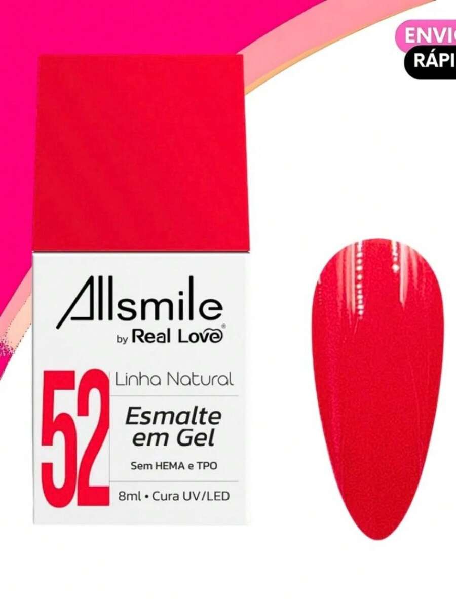 Esmalte em Gel Allsmile Real Love Linha Natural Sem HEMA e TPO Secagem LED/UV Alta Pigmentação - 52 - Visão 1