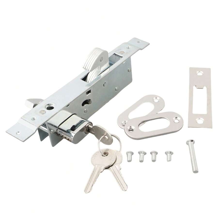 Silver Sliding Door Security Hook Lock Practical Replacement Door Latch - A - View 1