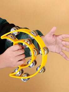 Luxury Double-Layer Bell Handheld Tambourine, Lightweight Percussion Instrument For Singers, Suitable For Stage Performance, Singing, Dance Rhythm Training, Musical Instrument Party Supplies, Father's Gift, Graduation Season, Back To School Season New Semester Gift - Multicolor - View 18