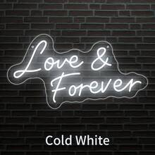 Letrero de Neón LED Love & Forever de 12 Colores, Luz de Neón Acrílica con Cita Romántica Ajustable, Lámpara Decorativa Colgante de Pared Alimentada por USB para Dormitorio, Boda, Fiesta, Aniversario, Bar, Cafetería, Decoración Ideal para el Dulce Hogar y Regalo de Festival para Amantes & Decoración Interior - Amor y para siempre - Ver 14