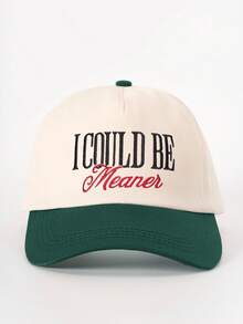 1 pièce Casquette de camionneur pour femmes I COULD BE MEANER, Casquette de baseball avec broderie de lettres personnalisées, Casquette de mode de rue à 5 panneaux, Casquette décontractée de protection solaire pour l'extérieur, Voyage printemps/automne, Vacances à la plage - Multicolore - Voir 7