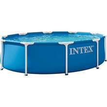 10' X 30" Round Above Ground Pool, INTEX Durable Metal Frame Outdoor Backyard Swimming Pool - C - View 1