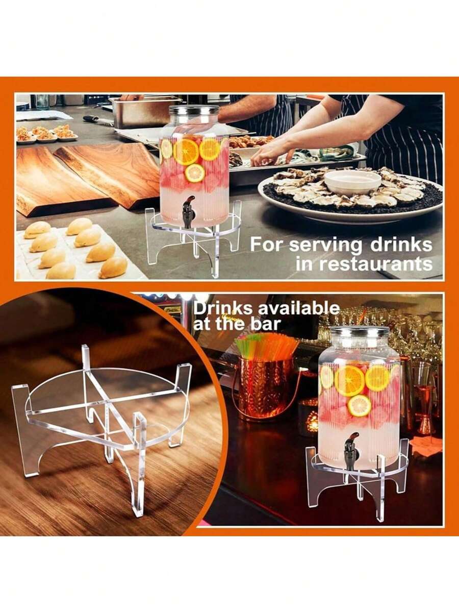 1件裝壓克力飲料架 飲料分配器 防水防潮易清潔 可重複使用 可放置飲料、玻璃罐、水瓶、蛋糕、水果 落地式水瓶架底座 適用於蛋糕架、露營、派對、居家、餐飲活動、花園吧台 最大直徑7.87英吋 咖啡杯 咖啡吧台配件
