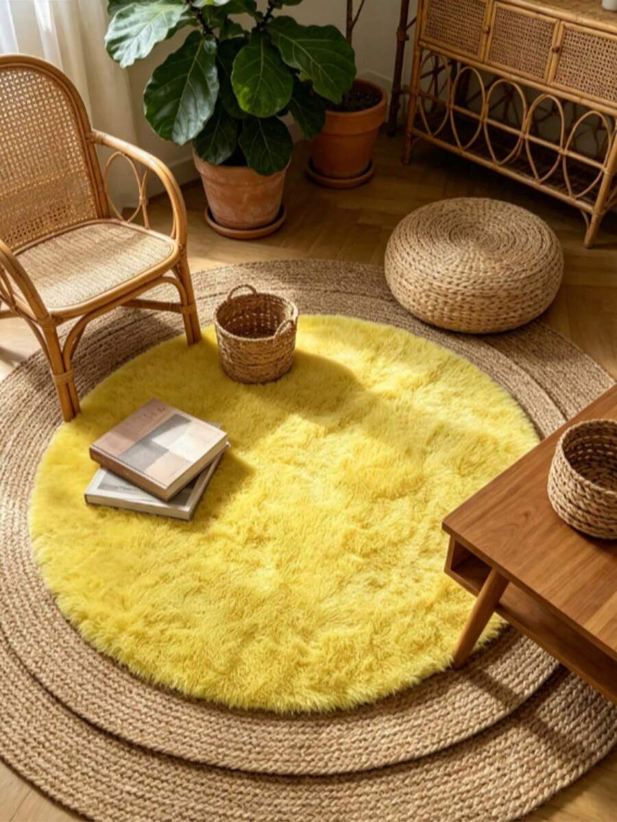 1pc Round Leopard Print Decorative Rug, Love And Healing Bedroom Decor, Small Rug, Carpet, Home Decor, Living Room Rug, Living Room Small Rug, Bedroom Rug, Living Room Home Decor, Outdoor Rug, Washable Rug - Multicolor - View 1