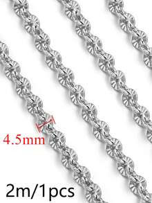 Catena piatta in acciaio inossidabile 304 placcata oro 18K lunghezza 2m con dischi rotondi vintage a raggiera di varie dimensioni, accessori per catena di gioielli fai-da-te fatti a mano - Catena (1345) - Visualizzare 17