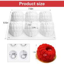 3D 覆盆子矽膠模具 慕斯蛋糕用－6格水果布丁覆盆子模，適用烘焙甜點、冰淇淋、蛋糕裝飾模具用品 - 彩色 - 查看 2