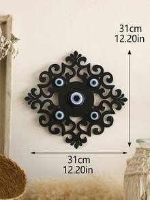 1pc Bohemian Style Evil Eye Wall Decor, Room Decoration, Turkish Blue Eye Wall Hanging, Mysterious Evil Eye Decorative Pendant, Vintage Carved Hollow Pattern Wall Decor - Evil Eye - View 8