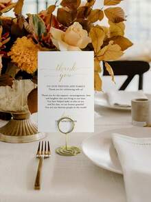 Round Stainless Steel Card Holder/Table Number Stand, Reusable Essential For Weddings, Graduations, Restaurants And Holiday Events - Multicolor - View 6