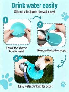 1pc Spherical Portable Water Bottle (With Foldable Drinking Cup), Pet Water Bottle With Shock-Proof Hanging Rope, Leak-Proof Seal, Suitable For Outdoor, Home And Travel, Essential For Dogs In Summer - 285ml - View 8