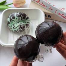New Squishy Crunchy Stress Relief Handmade Ball Toy, Mint Dark Chocolate Design, Sound-Making Slow Rebound Shapeable Squeeze Toy, Suitable For Office And Teenagers Stress Relief, Children's Squeeze Toy, Gift For Friends - 彩色 - 查看 10