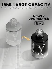 YOKEFELLOW 16ML 免擦封層與啞光封層，大容量耐刮耐磨透明封層，可浸泡卸除，UV LED燈固化，專業美甲沙龍禮品 - 無色 - 查看 8
