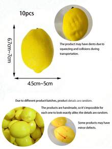 10/5/1pc Artificial Lemon Model Fake Lemon Suitable For Home Kitchen Wedding Party Photography Props Decoration Gift Birthday Graduation Lemon Decor Realistic Fruit Suitable For Bowl Plate Decoration Tabletop Centerpiece Decoration Kitchen Summer Decoration Fruit Decoration - Yellow - View 3