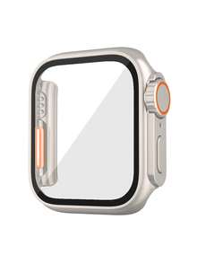 Huastonband 1pc Rose Pink Watch Protective Case, Ultra Watch Appearance PC Hard Material With Screen Protector, Anti-Collision Anti-Scratch Anti-Dust Watch Protective Case Compatible With Ultra 3 2 1 SE S10 S9/S8/S7/S6/S5/S4/S3/S2/S1 Series, Men's And Women's Accessories, Essential For Summer Beach Activities And Parties, Mother's Day Gift, Teacher's Day Gift, Graduation Classmate Gift. - Starlight - View 4