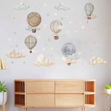 1pc Cartoon Animal Bear Hot Air Balloon PVC Wall Sticker, Suitable For Children's Room, Bedroom, Living Room Wall Decoration, Waterproof PVC Material, Party Decor, Self-Adhesive Removable Sticker, Size 23.6inch*11.8inch - 1PC - View 14