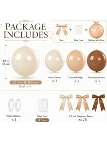 27pcs Bohemian Neutral Color 4D Foil Balloon Set, Cream Beige Khaki Giant Round Foil Balloons With Satin Ribbon, 22 Inch Ceiling Decoration, Suitable For Anniversary Birthday Wedding Holiday Party Decor - Multicolor - View 11