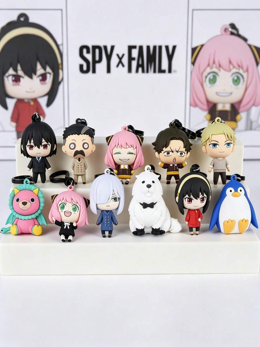 Crunchyroll 1個 Spy X Family 正版授權 3D 泡棉神秘盲袋夾飾,含 Loid、Anya、Yor Forger 等隨機角色,可愛收藏款包包掛飾,Spy X Family 粉絲理想裝飾與驚喜禮物 - 彩色 - 查看 1