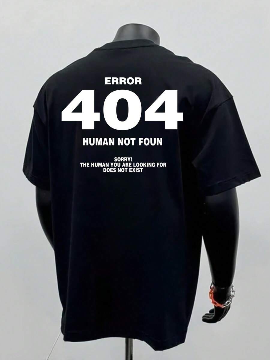 Casual Summer Short-Sleeved T-Shirt For Men From An American Streetwear Brand, With A Modern And Elegant Design And Crew Neck, Made Of Pure Fabric With Prints. - 黑色 - 查看 1