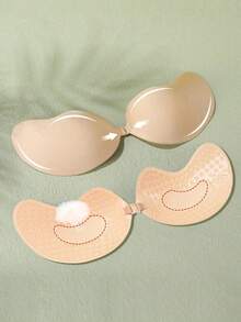 2 Pairs Gathered Invisible Breast Pasties Nipple Covers,Self-Adhesive Strapless Mango-Shaped Bra,Invisible Bra, Suitable For Dresses And Wedding Gowns - Multicolor - View 4