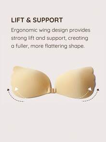 SHAPORA 2 Pairs Women's Drawstring Sticky Bra With Strapy,Push Up Lift And Strapless Backless Invisible Bra, Lingerie For Wedding Dress,Dairly, Party, - Multicolor - View 6