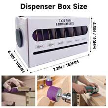 氧化鋯砂紙捲帶分裝器,80-600 混和粒度乾濕兩用砂紙,236/315 英吋磨料紙,適用於金屬、汽車、木材拋光 - 彩色 - 查看 2