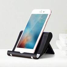 Phone Stand Desktop Foldable Adjustable Multi-Function Phone Holder Suitable For Watching Live Streams Slouchy Person Use - Black - View 1