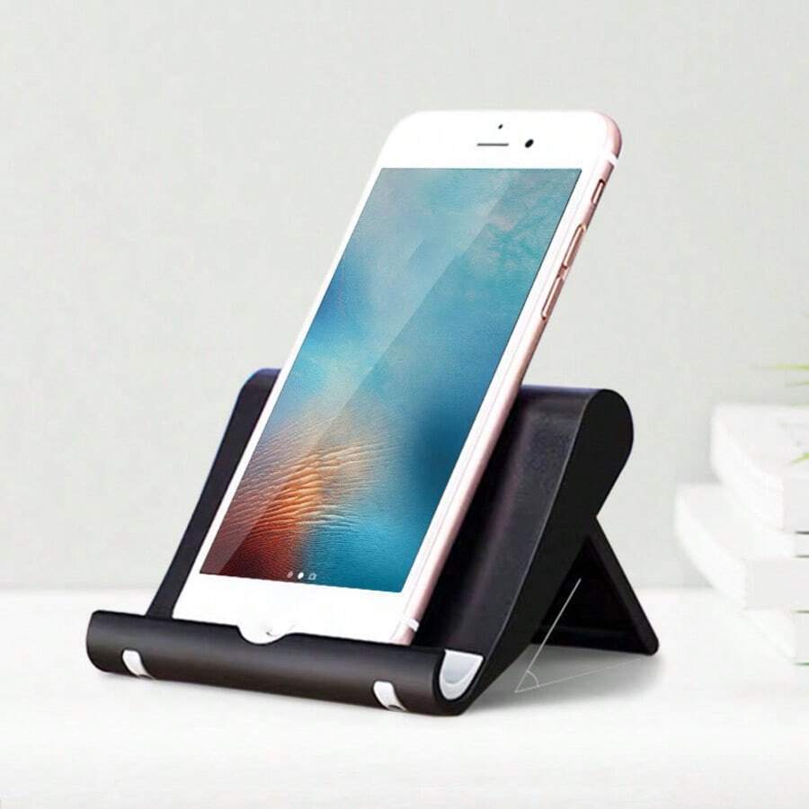Phone Stand Desktop Foldable Adjustable Multi-Function Phone Holder Suitable For Watching Live Streams Slouchy Person Use - Black - View 1
