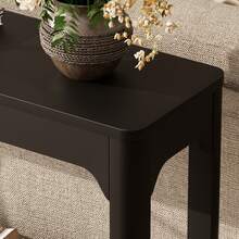 Curved Side Table, 140 Cm Long, With Storage Space. This Two-Tiered Storage Table Is Perfect For Behind The Sofa, In Entryways, Hallways, And Foyers. Black. - Black - View 6