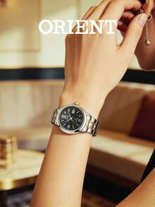 Orient Women's Classic Automatic Mechanical Watch, Two-Tone Stainless Steel Bracelet, Sapphire Crystal, 30m Water Resistant, Black Dial, Formal Women's Watch SNR1L001B0 - Silver - View 4