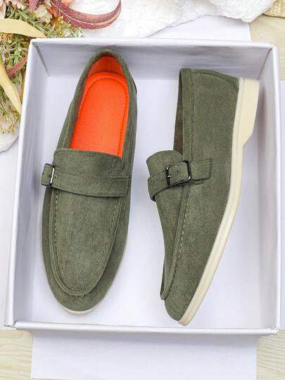 Men's Round Toe Loafers 2026 Spring/Summer New Versatile Men's Shoes Business Formal Work Shoes British Style Loafers Flat Casual Breathable Casual Soft Sole Handmade Plus Size Men's Shoes 43-46