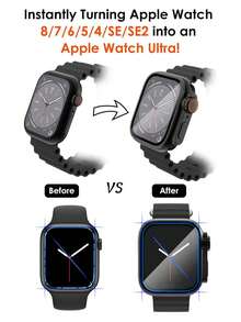 Huastonband 1個Ultra風格PC硬質材質螢幕保護保護殼，適用於Ultra3 SE S10 S9/8/7/6/5/4/3/2/1系列，38mm 40mm 41mm 42mm 44mm 45mm 49mm智慧手錶配件，男女通用，適合夏季海灘活動、派對必備，母親節、教師節、畢業同學禮物 - 黑色 - 查看 2
