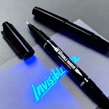 Dual Tip UV Pen 0.7mm&1.5mm,Waterproof, Anti-Fading UV Marker Pens Write On Paper, Leather, Wood, Leather, Plastic, Cloth, Ceramics, Glass, And Metal. Most Surfaces, Back To School - A - View 5